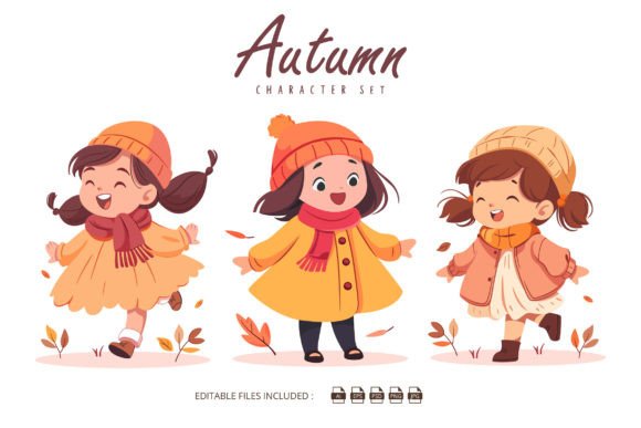 Download Autumn Cartoon Children Set - Premium Resources
